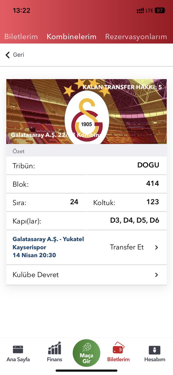 Emintysz53's tweet photo. @TribunDoluluk Doğu üst 414. Blok, 4 bilet Yanyana, gişe fiyatının Altında 500₺ (adet) devredilir. https://t.co/GY7nlprbm9