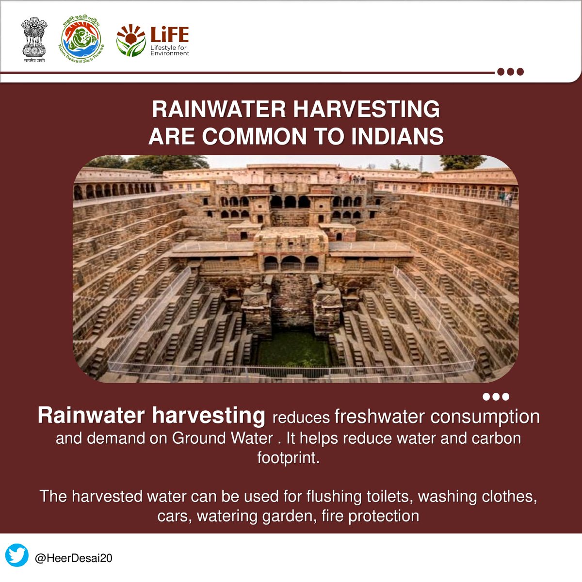 #ChooseLiFE #MissionLiFE 

#Rainwaterharvesting - considered as the most effective method of water conservation is found common in our #indianculture .

@moefcc @EIACPIndia 
@byadavbjp @AshwiniKChoubey 
@CMOGuj @InfoGujarat 
@MIB_India @PIB_India
