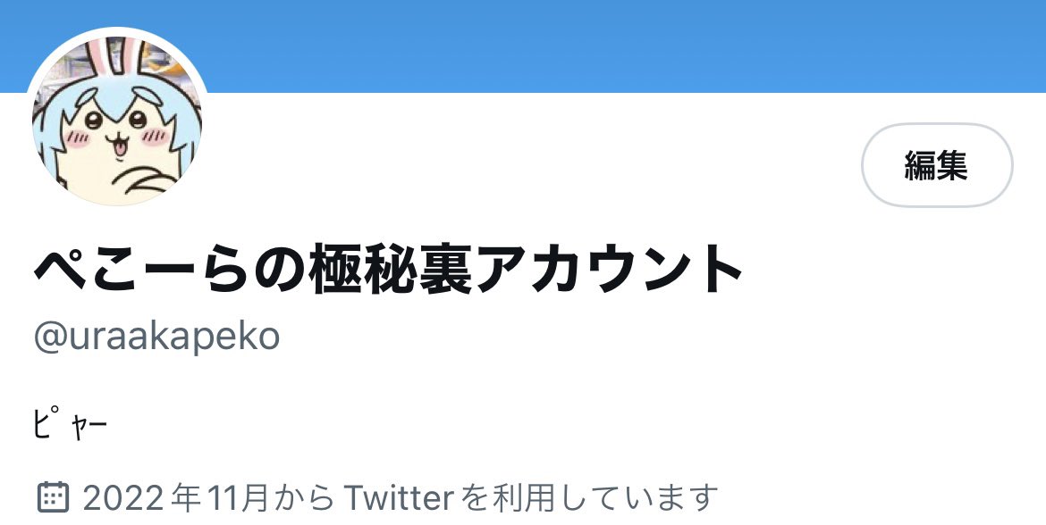 シャドウバンされたので しばしこちらでツイートするぺこ🐰‼️ @uraakapeko