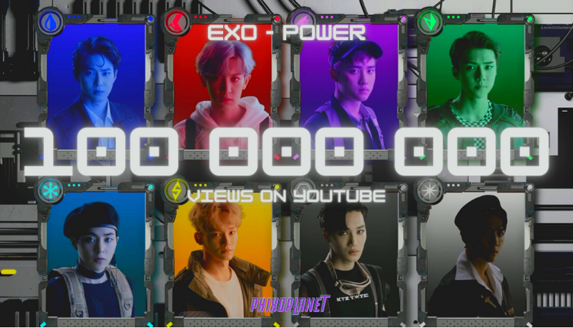 PHIXOT9's tweet photo. EXO's "Power" MV has reached 100 Million (100 000 000) views on YouTube!!🚀

— It's EXO's 14th MV to reach this 100M Views!!
#POWER100MViews #EXO_Power
#엑소 #EXO @weareoneEXO https://t.co/Vgu1OK2sFl
