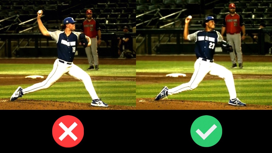 PitchingCoachU's tweet image. Elbow flexion at front foot plant: 

Look for hand to be inside elbow (90°).

The arm rotates the best at 90° angles.

Being outside of this position can be a red flag for elbow or shoulder issues.

@FlatgroundApp