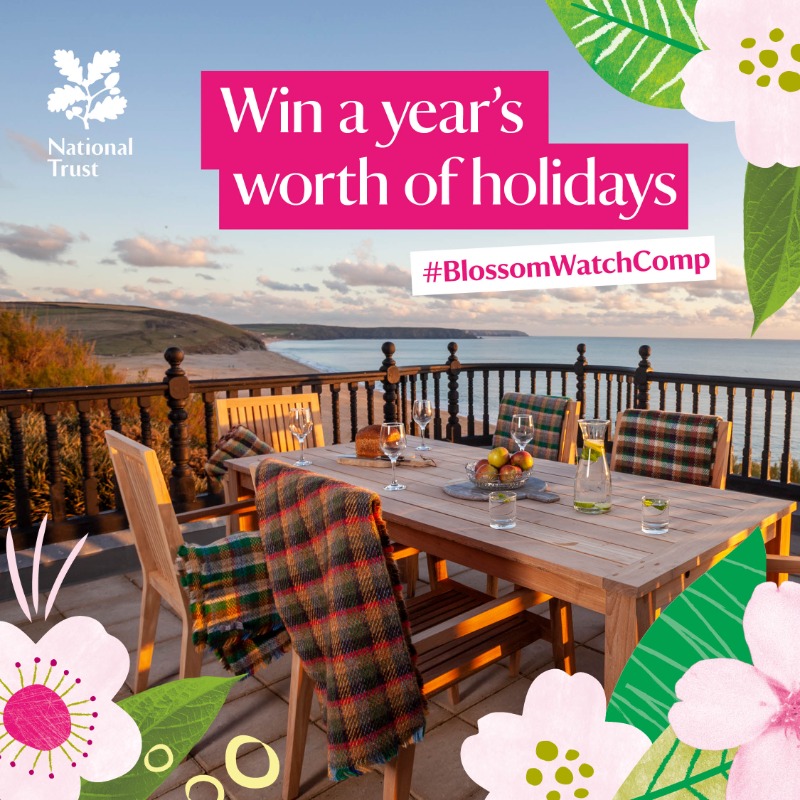 nationaltrust's tweet photo. Roll up, roll up. 

You could win a year’s worth of National Trust holidays. Simply share your blossom photos with #BlossomWatchComp before midnight on 12 May. 

Tap the link for the full Ts&amp;Cs.