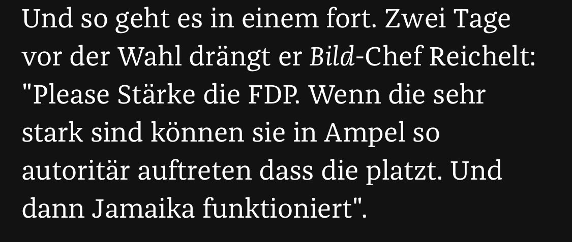 Robert Pausch (@bertpsch) on Twitter photo Eine kleine Beobachtung:
Dank <a href="/cathrin_gilbert/">Cathrin Gilbert</a> und <a href="/holger_stark/">Holger Stark</a> wissen wir nun, dass Matthias Döpfner die BILD als sein politisches Werkzeug betrachtet. Dass er vermutlich nicht an den Klimawandel glaubt und die FDP stärken will
In den letzten Wochen hat BILD über 50 Artikel /1 Eine kleine Beobachtung:
Dank <a href="/cathrin_gilbert/">Cathrin Gilbert</a> und <a href="/holger_stark/">Holger Stark</a> wissen wir nun, dass Matthias Döpfner die BILD als sein politisches Werkzeug betrachtet. Dass er vermutlich nicht an den Klimawandel glaubt und die FDP stärken will
In den letzten Wochen hat BILD über 50 Artikel /1