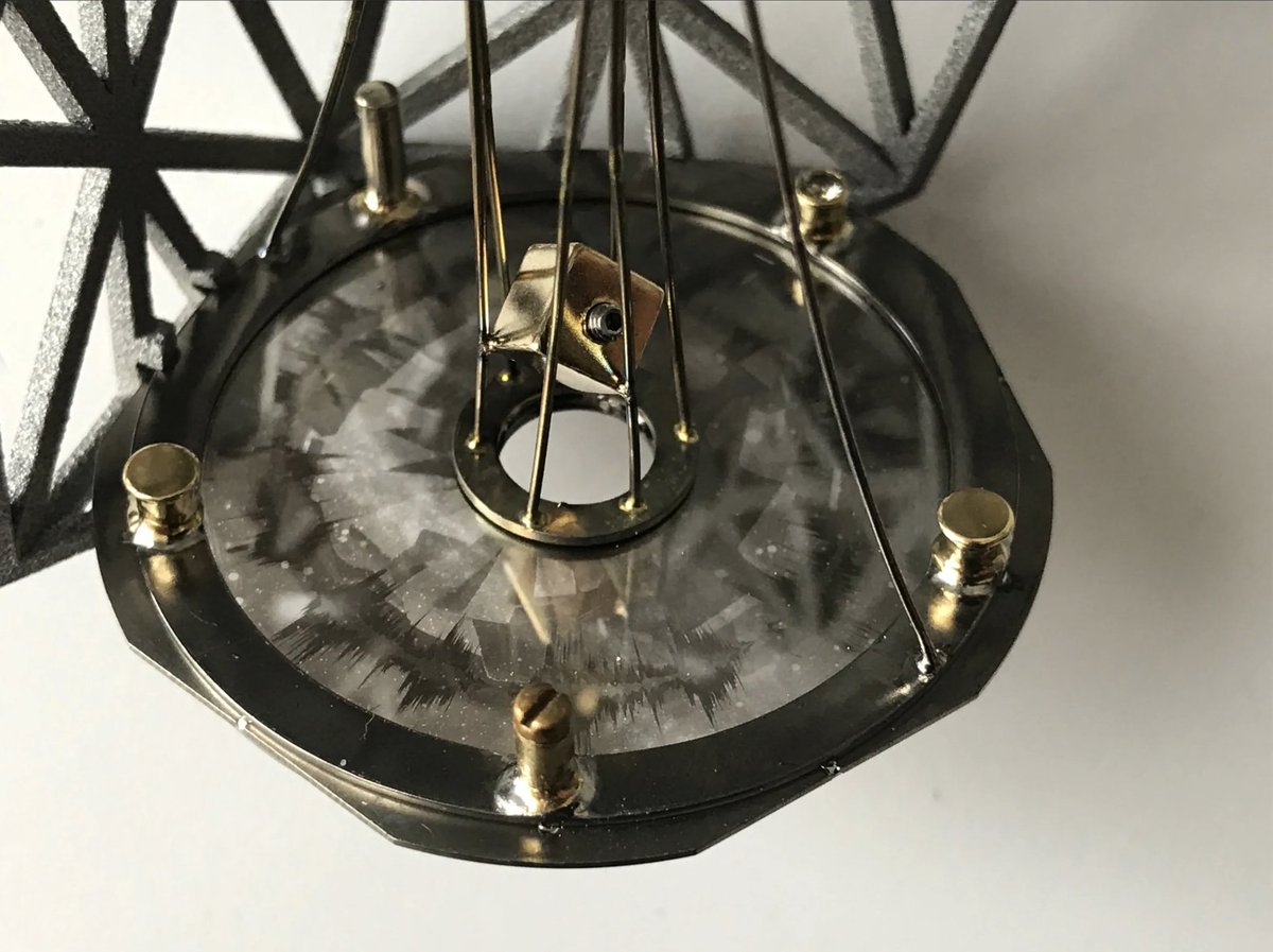 CMU_MoonArk's tweet photo. t-minus 21 days - A quartz resonator similar to that in a wrist watch that pulses with electrical current to provide kinetic energy in the Ether Chamber. By Michael Haener and the @Shinola design team https://t.co/KZoyqXDTH7