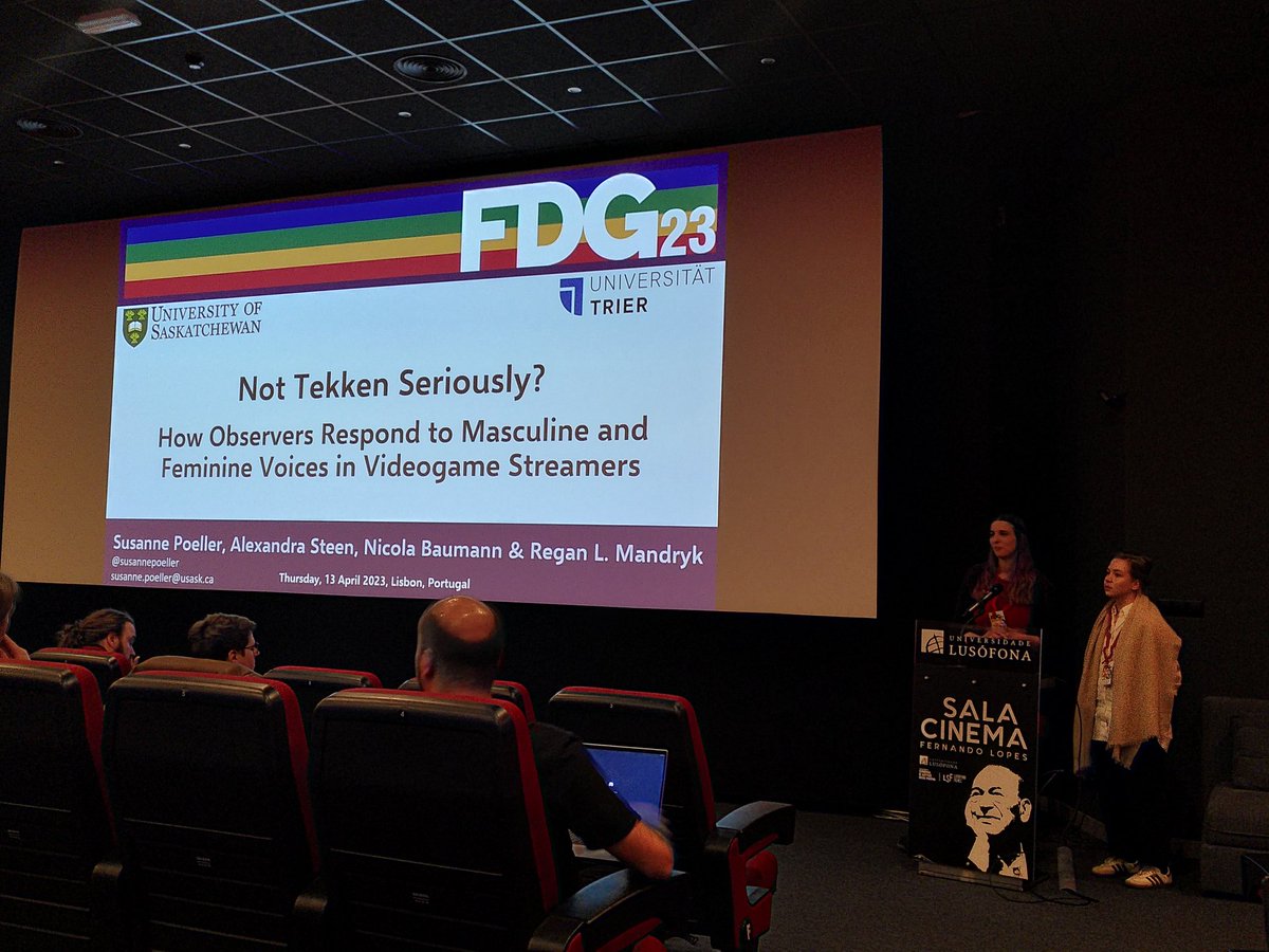 Christian Guckelsberger (@creativeendvs) on Twitter photo Fascinating (and unfortunately not so surprising) findings presented by <a href="/susannepoeller/">Susanne Poeller</a> <a href="/reganmandryk/">Dr. Regan Mandryk 🦋 @reganmandryk</a> et al: in a male-dominated genre, a player's personality is judged less positively if presented with a feminine voice. <a href="/FDGconf/">FDG 2023 Conference</a> Fascinating (and unfortunately not so surprising) findings presented by <a href="/susannepoeller/">Susanne Poeller</a> <a href="/reganmandryk/">Dr. Regan Mandryk 🦋 @reganmandryk</a> et al: in a male-dominated genre, a player's personality is judged less positively if presented with a feminine voice. <a href="/FDGconf/">FDG 2023 Conference</a>