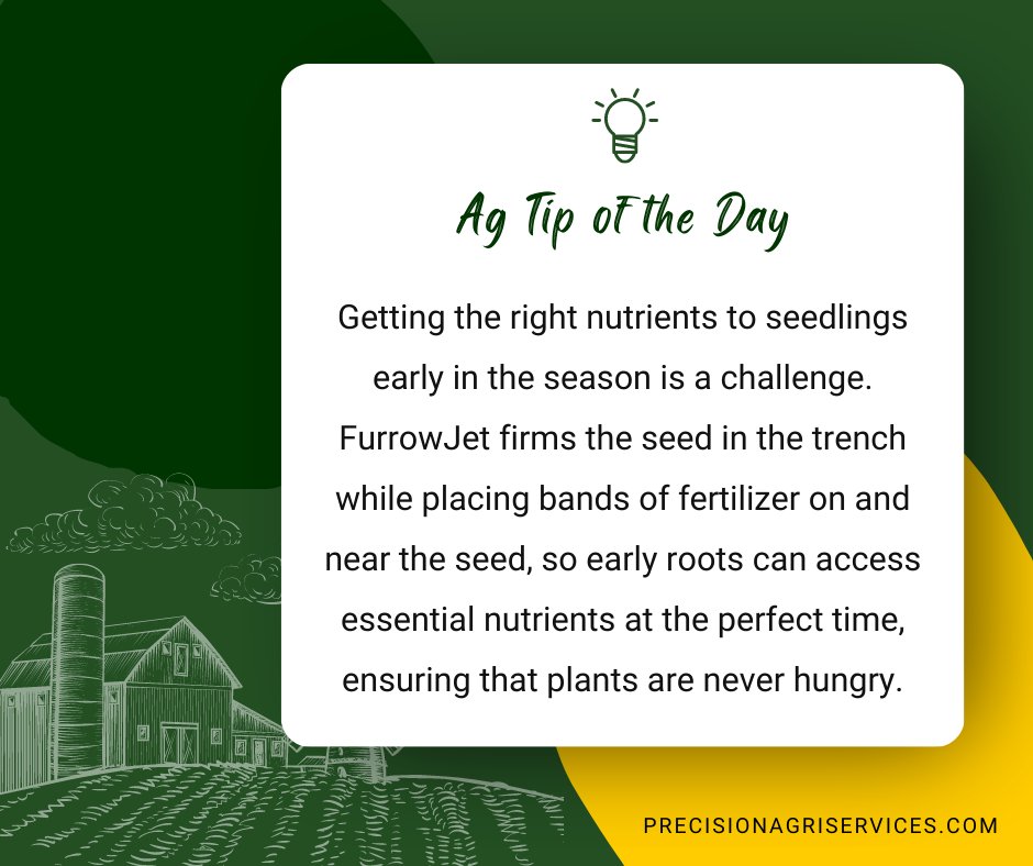 PASI_Tech's tweet image. Planting Tip of the Day! 💡

Learn about FurrowJet® by Precision Planting → precisionagriservices.com/flow-and-appli…

#FurrowJet #precisionplanting #precisionagriservices #seedlingnutrients #plant23 #plantingseason #fertilizingcrops #planterfertilizerattachment #planterattachment