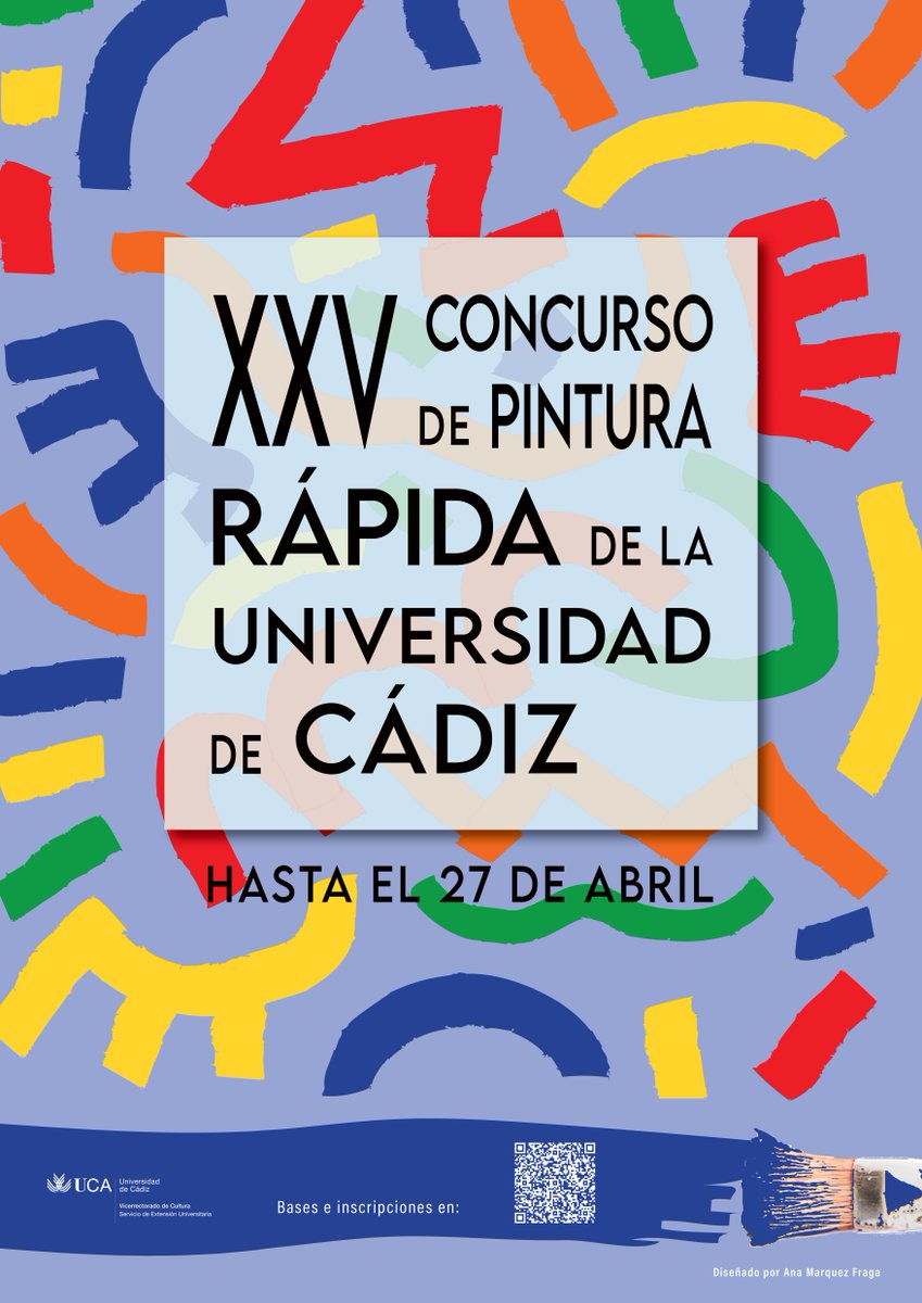 Extension UCA (@ucaextension) on Twitter photo 🎨 Hasta el 2️⃣7️⃣ de abril puedes inscribirte en el XXV Concurso de Pintura Rápida que organiza el Servicio de Extensión Universitaria del Vicerrectorado de Cultura de <a href="/univcadiz/">Universidad de Cádiz</a>.
🖌️ El concurso se desarrollará el 1️⃣8️⃣ de mayo: ow.ly/nIW050N9NMp
#UCA #UniversidaddeCádiz 🎨 Hasta el 2️⃣7️⃣ de abril puedes inscribirte en el XXV Concurso de Pintura Rápida que organiza el Servicio de Extensión Universitaria del Vicerrectorado de Cultura de <a href="/univcadiz/">Universidad de Cádiz</a>.
🖌️ El concurso se desarrollará el 1️⃣8️⃣ de mayo: ow.ly/nIW050N9NMp
#UCA #UniversidaddeCádiz