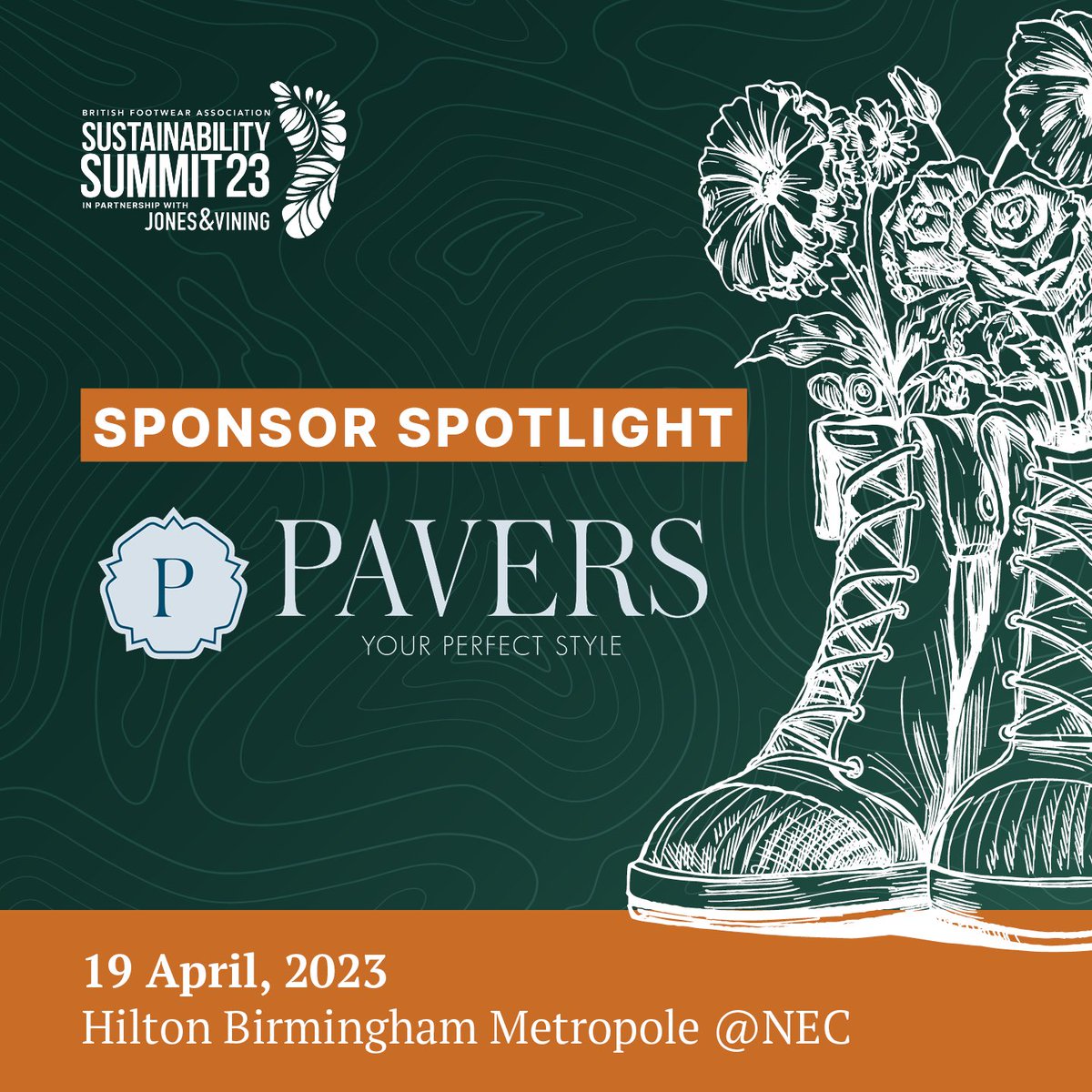 We welcome <a href="/PaversShoes/">Pavers Shoes</a> the proud sponsors of the BFA Sustainability Summit. 🌱

Get ready to network, collaborate and  get inspired on April 19th at the Hilton Birmingham Metropole 

Book your place today - eventbrite.co.uk/e/bfa-sustaina…