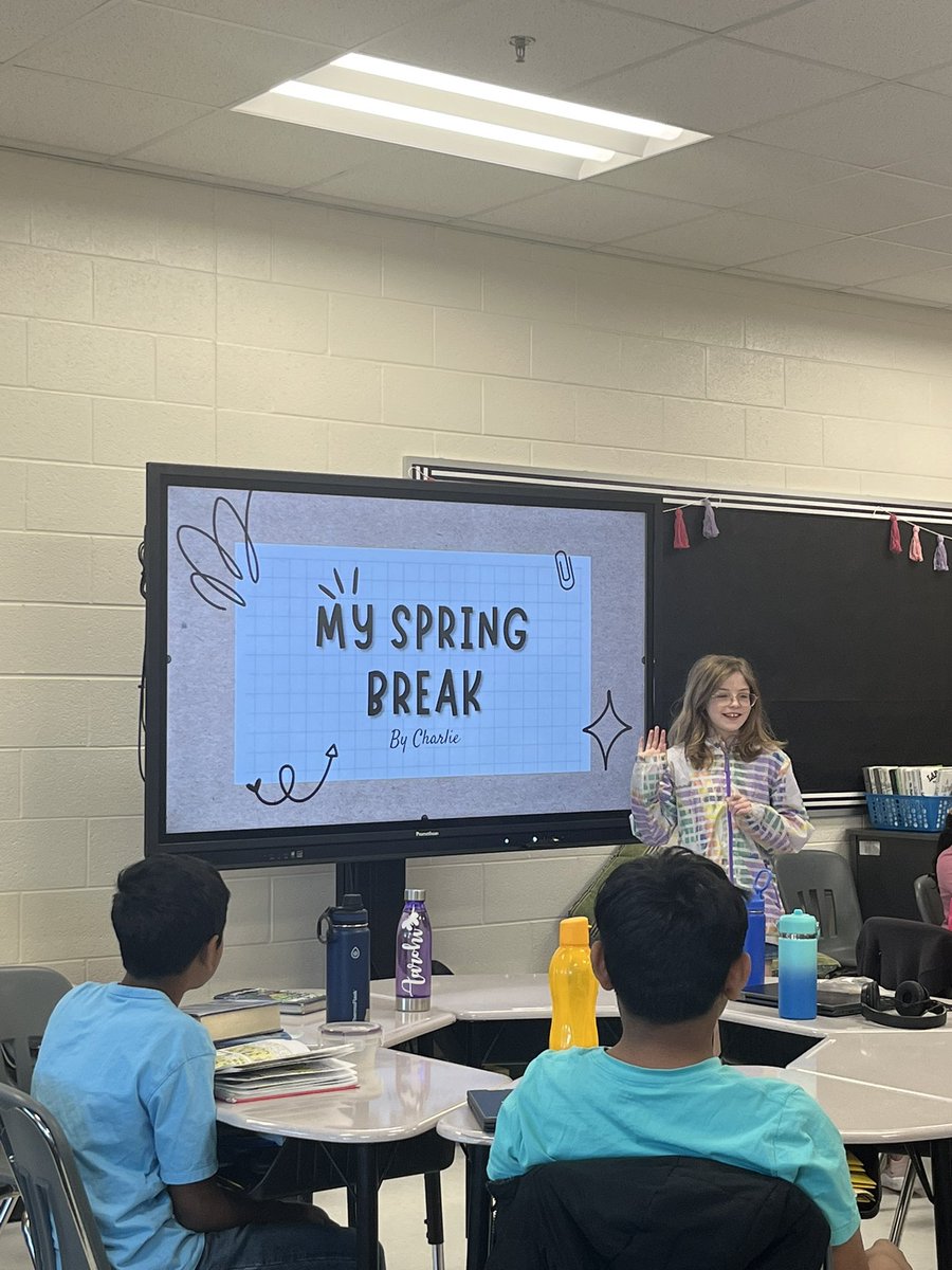 My students made presentations about their Spring break and have loved presenting to their classmates! <a href="/GoshenPostES/">Goshen Post ES</a> #GoGPGators
