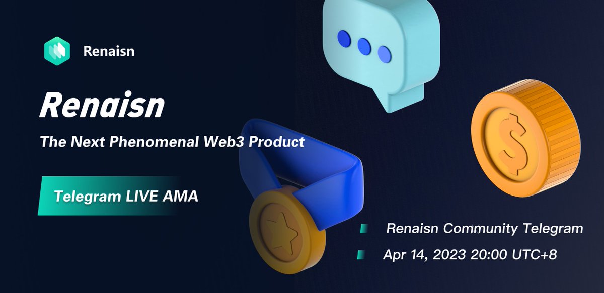 📣Join our Telegram LIVE AMA this Friday and drop us your questions about #Renaisn! We will be following up our development process and discuss with you our next steps! 

📍t.me/Renaisn_Offcial
📆⏰ Apr 14, 2023 20:00 UTC+8 

LFG! 🏁