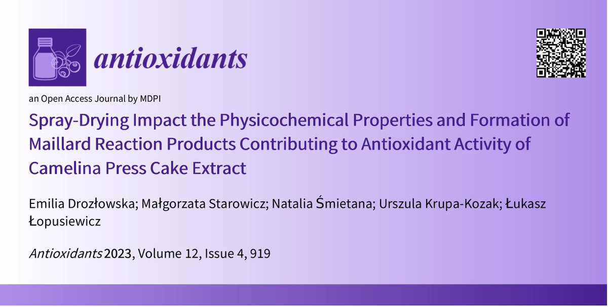 ProBioVege's tweet photo. Our intensive cooperation with the Institute of Animal Reproduction and Food Research of Polish Academy of Sciences resulted in the new publication in @antioxidants_OA (IF = 7.675).
https://t.co/dVZtxewVmE
#science #probiovege #spraydrying https://t.co/PA7an5QmFh