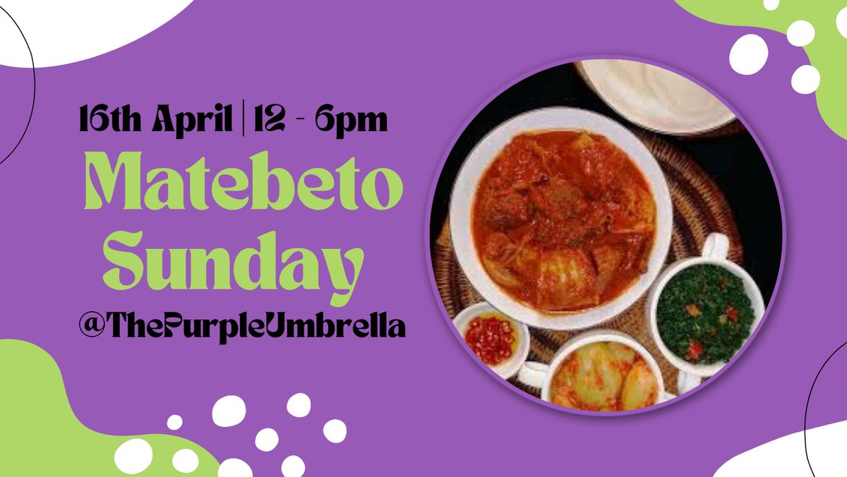 prpl_umbrella's tweet photo. Get ready for an amazing event this Sunday, 16th April! Matebeto Sunday at The Purple Umbrella in Ibex Hill is the place to be. Don't miss out on delicious Zambian food and drinks, a beautiful garden, and great company.

#zambia #foodie #matebeto #thepurpleumbrella #entertainment https://t.co/lRzsEE8MYW