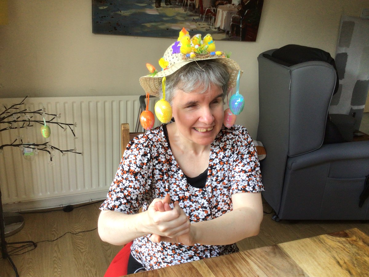 BOCS_England's tweet image. In celebration of Easter, Elizabeth, one of our service users, created this beautiful Easter bonnet with the help of her support team. Using chicks, bunnies and sequins to decorate, Elizabeth managed to make the bonnet even more fabulous! 👒