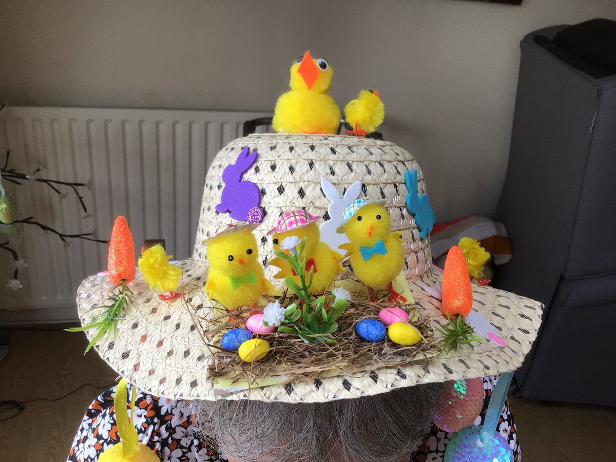 BOCS_England's tweet image. In celebration of Easter, Elizabeth, one of our service users, created this beautiful Easter bonnet with the help of her support team. Using chicks, bunnies and sequins to decorate, Elizabeth managed to make the bonnet even more fabulous! 👒
