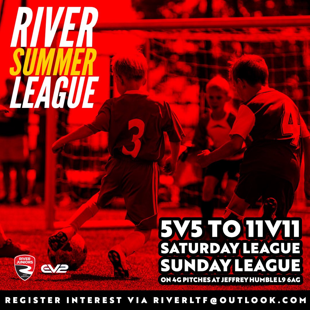 SUMMER LEAGUE 🚨 Limited Spaces Left✅ We have facilities Saturday & Sunday and will host league based on interest in each age group. To receive further information please email riverltf@outlook.com with your team name, age group (23/24 age) & contact number. Thanks.