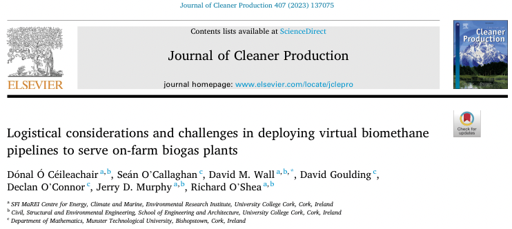 JerryDMurphy66's tweet photo. Latest @MaREIcentre @eriucc paper funded by @SEAI_ie led by @donaloceil in collaboration with @MTU_ie describes how virtual pipelines may be employed to bring #biogas from disperse farm-scale digesters to an end-user of #biomethane at scale
Read here: 
https://t.co/X4ygTY40XJ https://t.co/CzfEsfa6sS