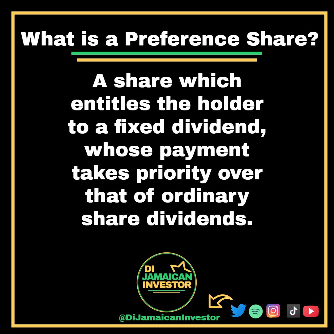 DiJaInvestor's tweet photo. Preference shares explained 💰💧 #DiJamaicanInvestor #PreferenceShare #financialeducation https://t.co/lPLpRs5eVC