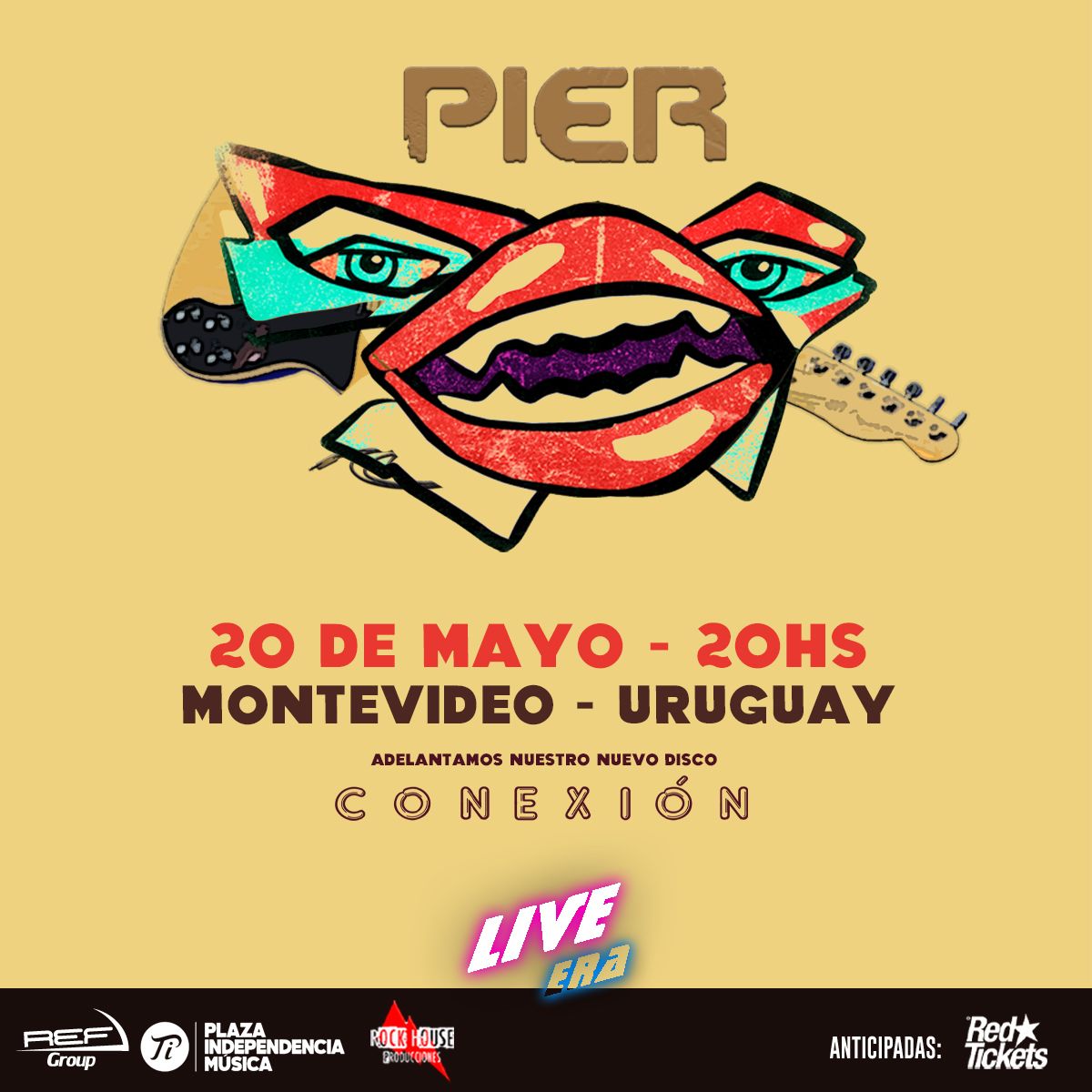🔴 ¡Atención #Uruguay! ¡Pier en #Montevideo! Presenta su nuevo disco #Conexión y toca los clásicos de la banda.

👉 Sábado 20 de mayo, 20hs.
👉 En Live.era.mvd (Uruguay 960)

⭐ Entradas en <a href="/RedTicketsUY/">RedTickets Uruguay</a> 

APTO PARA TODO PÚBLICO