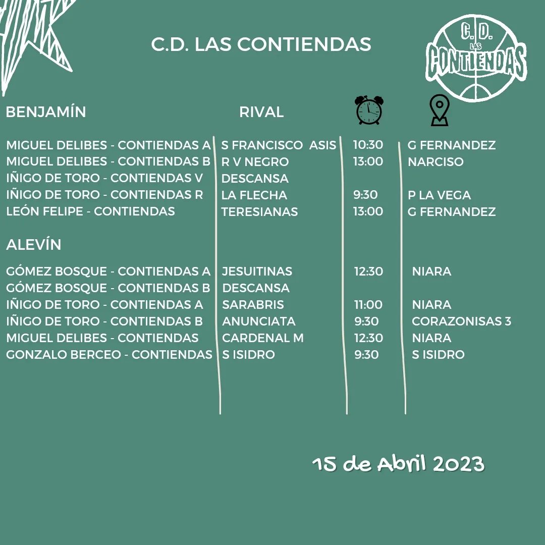 cdlascontiendas's tweet photo. Partidos minis del sábado por la mañana
#GoContiendas💚 https://t.co/NkbjGjfHqc