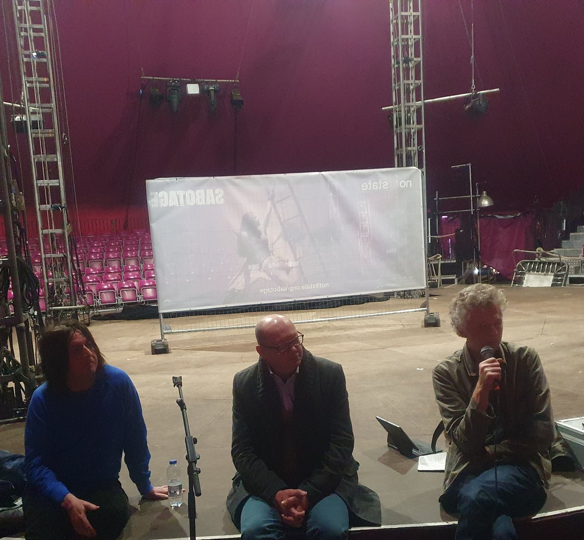 The Circus Diaries (@circusdiaries) on Twitter photo Now up on the @NoFitState #IndustryDay stage, <a href="/CircomediaNic/">Nicolas Young</a>, <a href="/Ade_Berry/">Ade berry</a> from <a href="/jacksons_lane/">Jacksons Lane</a> and Billy Alwen of <a href="/cirquebijou/">Cirque Bijou</a>, talking about challenges and tips for programming circus - or being programmed! - into arts venues
#CircusVillage Now up on the @NoFitState #IndustryDay stage, <a href="/CircomediaNic/">Nicolas Young</a>, <a href="/Ade_Berry/">Ade berry</a> from <a href="/jacksons_lane/">Jacksons Lane</a> and Billy Alwen of <a href="/cirquebijou/">Cirque Bijou</a>, talking about challenges and tips for programming circus - or being programmed! - into arts venues
#CircusVillage