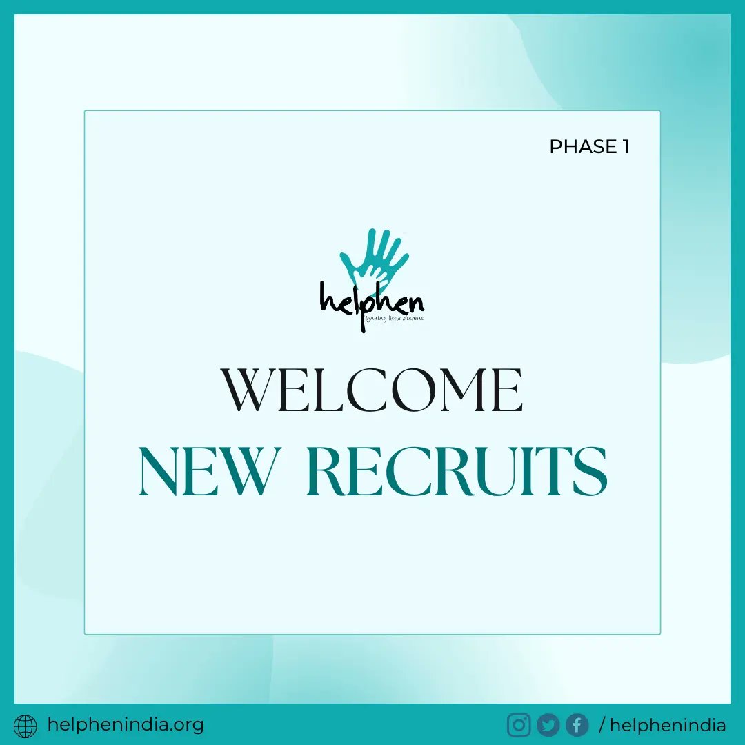 HelphenIndia's tweet photo. Our warmest congratulations go out to the successful #recruits who have made it to #HelphenIndia after the interviews. We welcome you all and are eager to see the impact you will have in helping us achieve our #mission of 'Igniting Little Dreams'. https://t.co/Qh11ab2U6g
