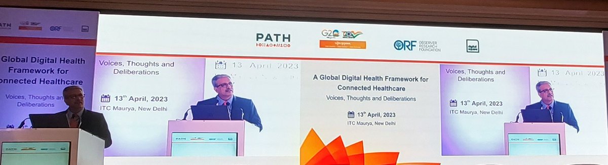 LovingVaccines's tweet photo. 'Indonesia, India, Brazil and South Africa hosting G20 in succession. Global South will determine the Global health and development agenda in the coming times ' @neerajPATH at the Global Digital Health Framework for connected Healthare workshop by @PATHtweets and @orfonline. https://t.co/D9geM0yDFd