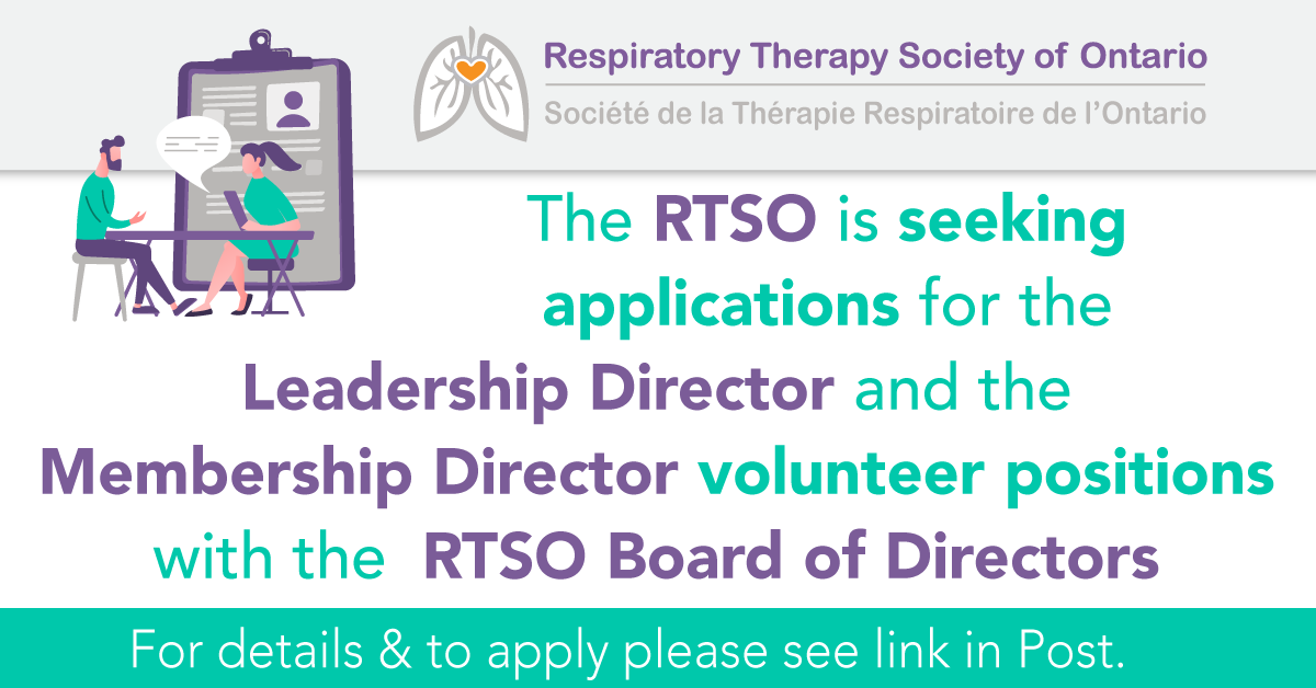 RTSociety_ONT's tweet photo. The RTSO is seeking applications for the Leadership Director and the Membership Director volunteer positions with the Board of Directors.
See position overviews and to how apply here: https://t.co/hvPaXiBGOM
#rtso #membershipmatters #rtsobod https://t.co/mdwxWbdWlV
