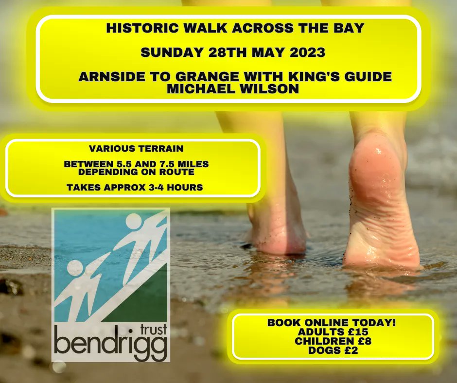 Historic Cross Bay Walk with @GuideOverSands - Sunday 28th May 2023 This is a wonderful experience whether you wish to come along with your dog/s, children, partner, entire Family or just yourself we would love you to join us! Book your tickets here buff.ly/3kCbPju