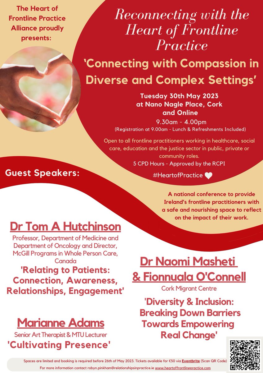 attunedinprac's tweet photo. Our 4th Annual Conference, creating #nourishing and #reflective_spaces for all #frontline_healthcare_practitioners @NanoNaglePlace. Join us and deepen your understanding of what it means to be truly engaged in #values_based, #heartful practice.
May 30th: https://t.co/CwVbr5tk1B https://t.co/vhDYSL0blC