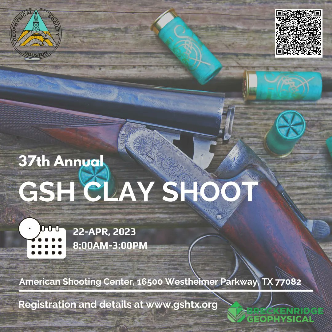 The GSH Annual Clay Shoot will take place on Saturday April 22nd!! . Shooting will begin at 9:00am sharp and refreshments will be available throughout the day. Round up your team and register through the link below! 
buff.ly/41oGgJC 

#gsh #geophysics #geosciences