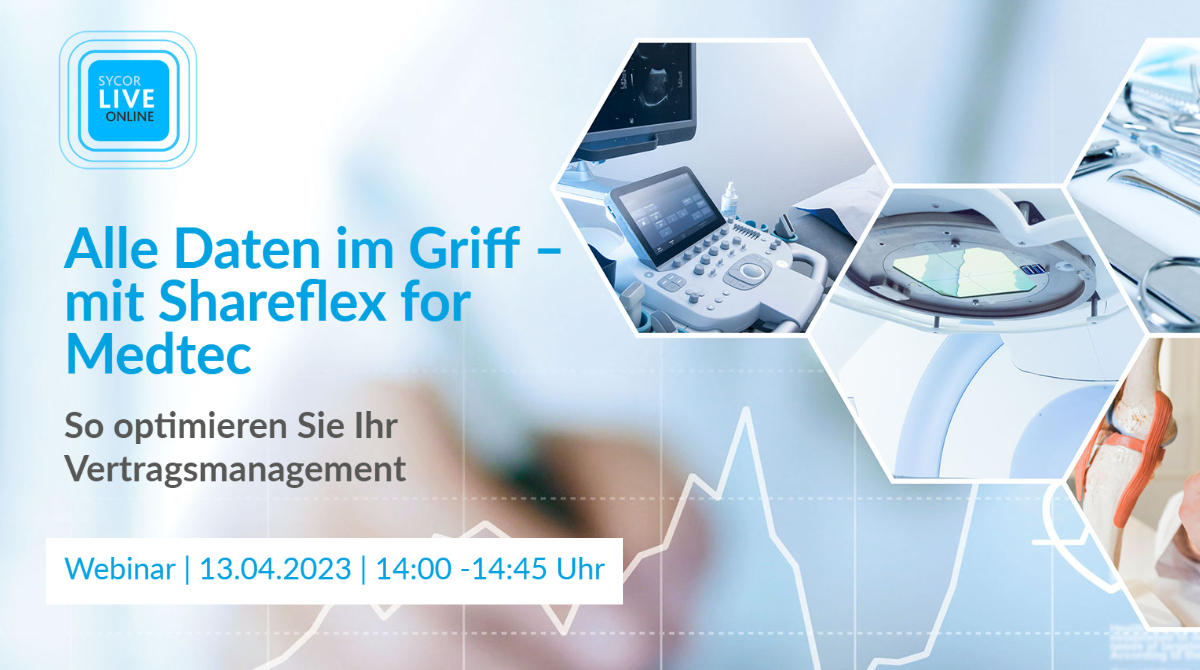 Sycor_Gruppe's tweet image. In einer Stunde beginnt unser #Live-Webinar &quot;#Shareflex for #Medtec&quot;. Nutzen Sie noch Ihre Chance und melden Sie sich schnell dafür an: sy.cr/3Zcdqez