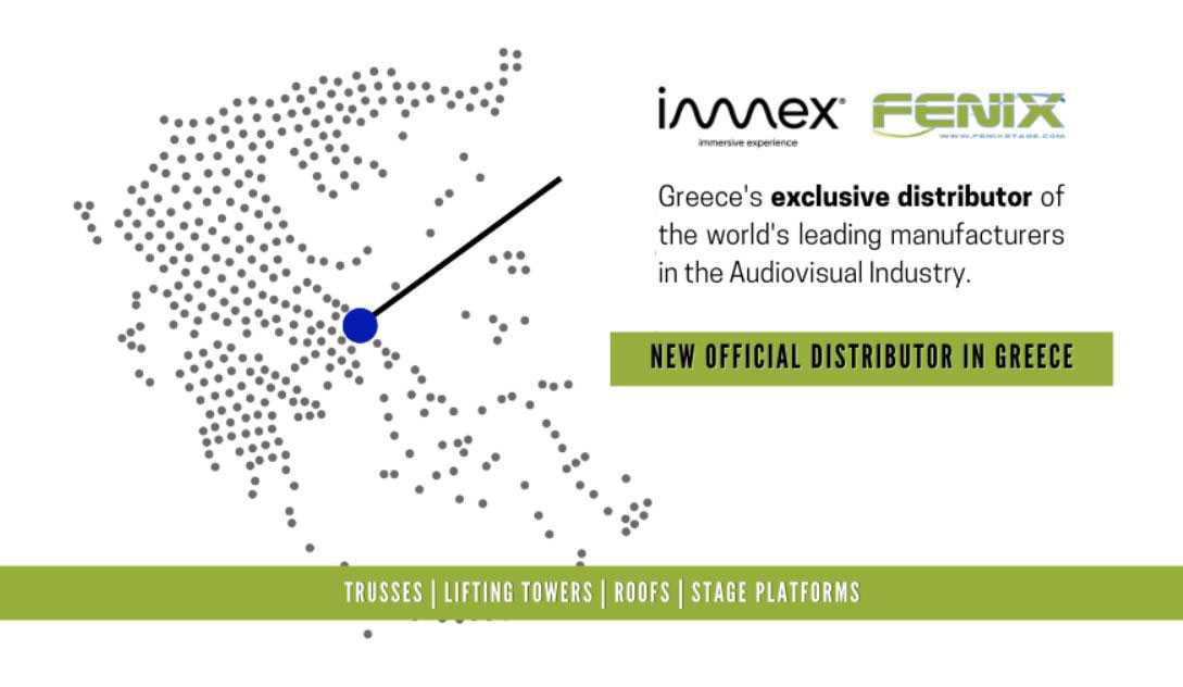 Immex to distribute Fenix Stage in Greece: Greece - Immex will be the new distributor for Fenix Stage products in Greece. The company, which already distributes DAS Audio, Ayrton and Avid, will be responsible for… dlvr.it/SmQRfl #lsionline #news #entertainmenttechnology