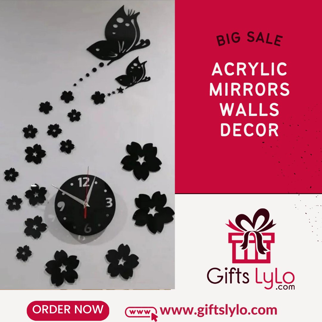 Big Sale📢
Awesome Acrylic Butterfly clock. 😍

🇵🇰 Home delivery all over Pakistan. 🇵🇰
💯QUALITY GUARANTEED

SHOP NOW👇
giftslylo.com/products/shinn…
.
.
.

#giftslylo #butterflyclock #acrylicwallclock #modernclock #homedecor #walldecor #minimalistdesign r