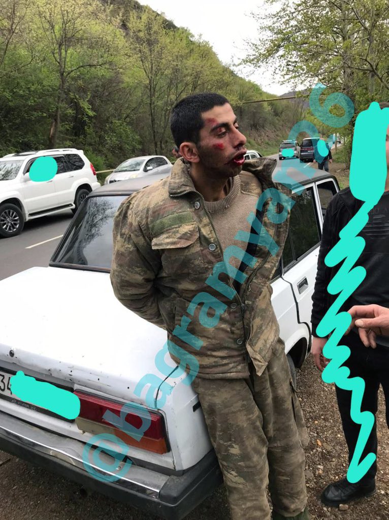 JUST IN: Armenian media have shared these photos of a captured Azerbaijani soldier who was recently reported missing on the border. Seemingly, he is being severely tortured by Armenians. EU &amp; other int. organizations should pressure Armenia to stop this barbaric behavior. 1/2