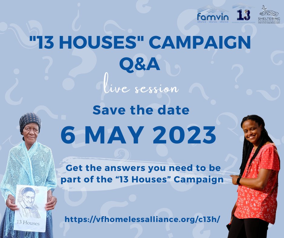 Do you have a question about the '13 Houses' Campaign? Come along to our Q&A session; save the date! More information is coming soon; stay tuned!
#13Houses #Vincentians