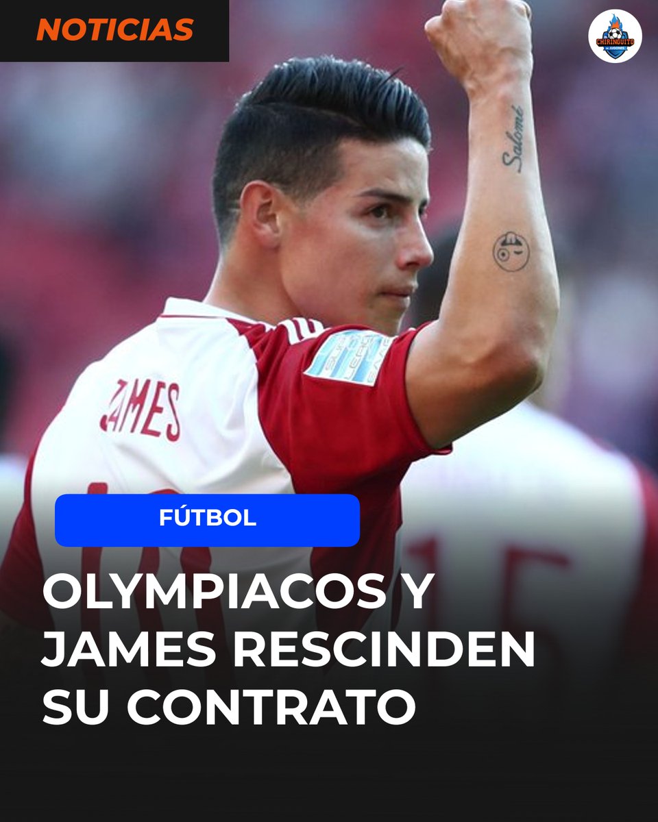 elchiringuitotv's tweet photo. 🚨🇨🇴 Última hora | Olympiacos y James Rodríguez rescinden el contrato

🔙El colombiano llegó al conjunto griego el pasado mes de septiembre. https://t.co/9yN0kvgozC