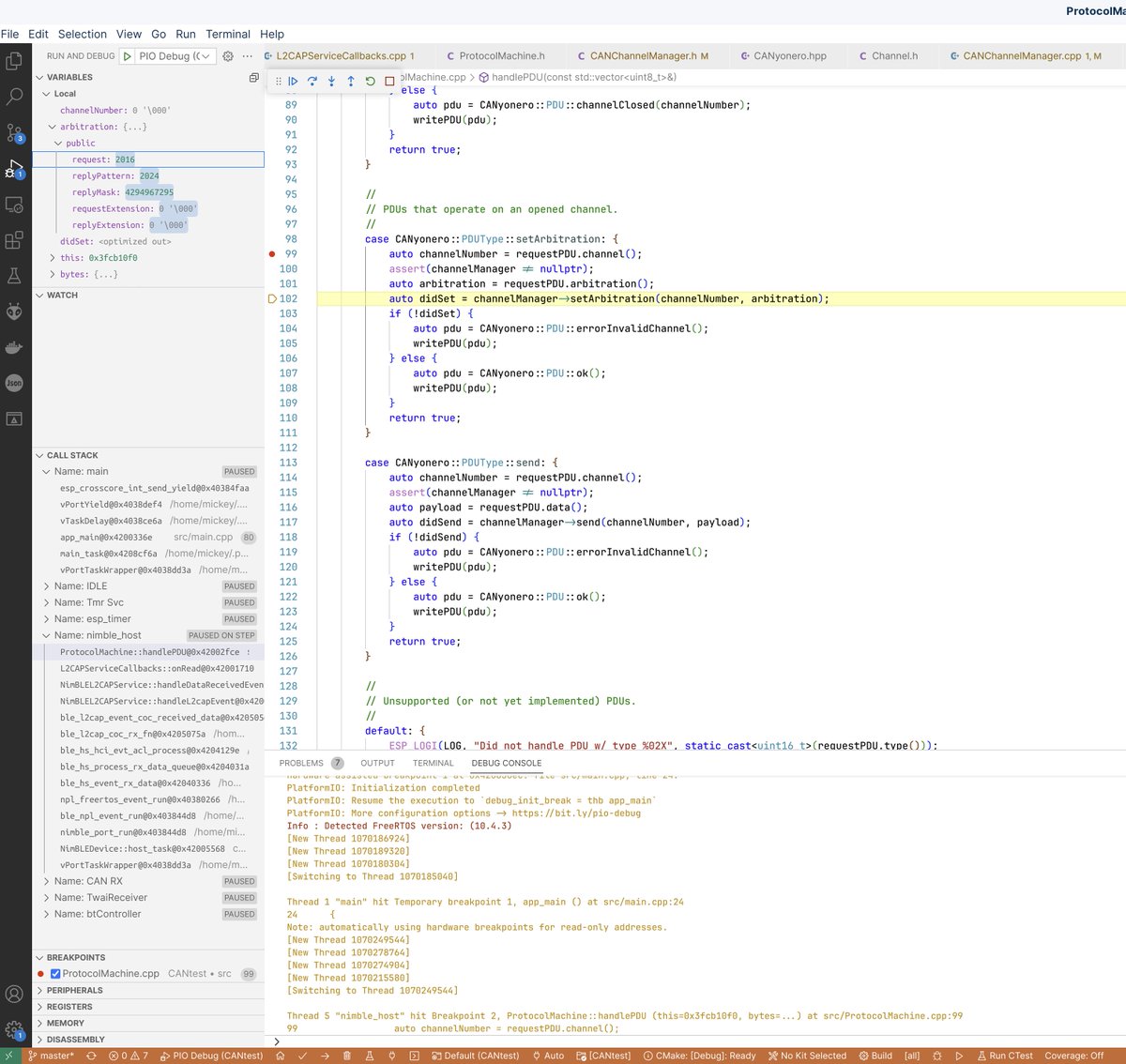 DrMickeyLauer's tweet image. #dev With #ESP-IDF 5.0, JTAG debugging using the builtin USB of an #esp32c3 works instantly. Great work @EspressifSystem @espressif.