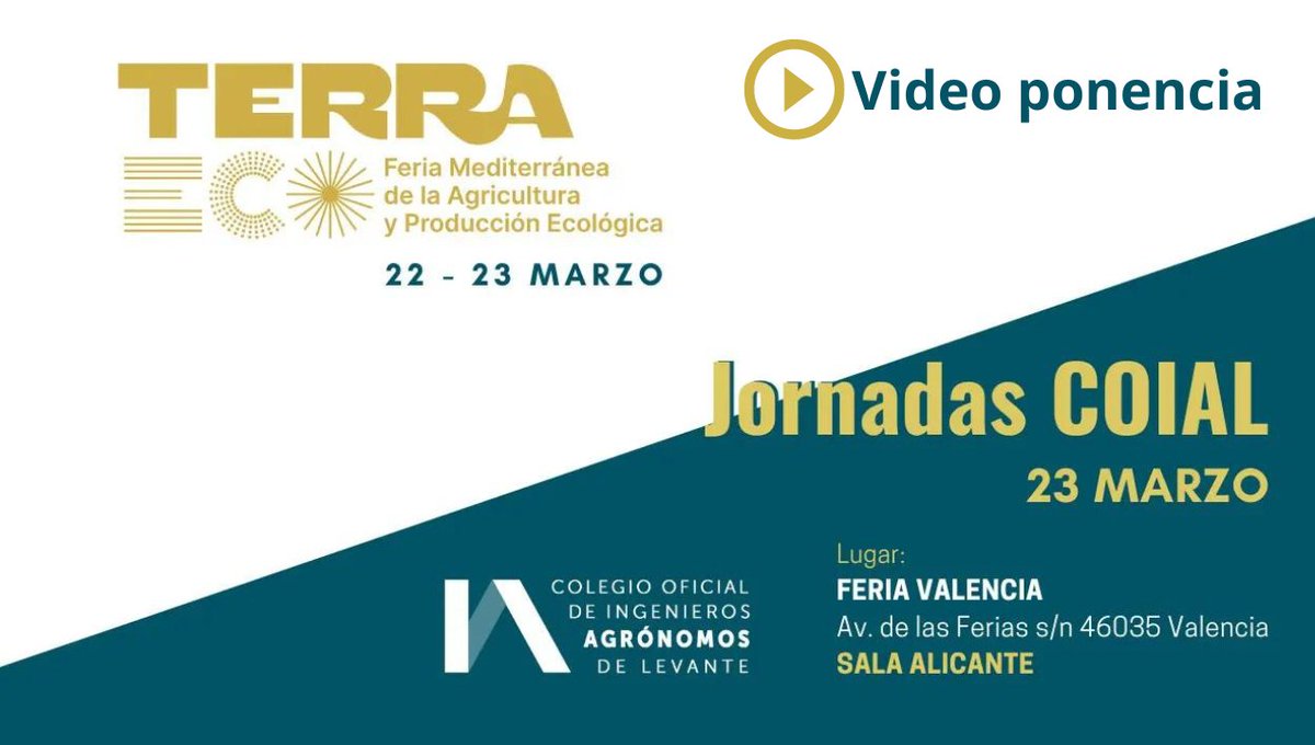 📹 Os compartimos otra de las ponencias de las #JornadasCOIAL en @Feria_Terraeco «Uso de productos #bioestimulantes para incrementar la resistencia de los cultivos a situaciones de estrés abiótico» impartida por Francisco Garcia-Sanchez de @CEBAS_CSIC ▶️ bit.ly/3KyReFt