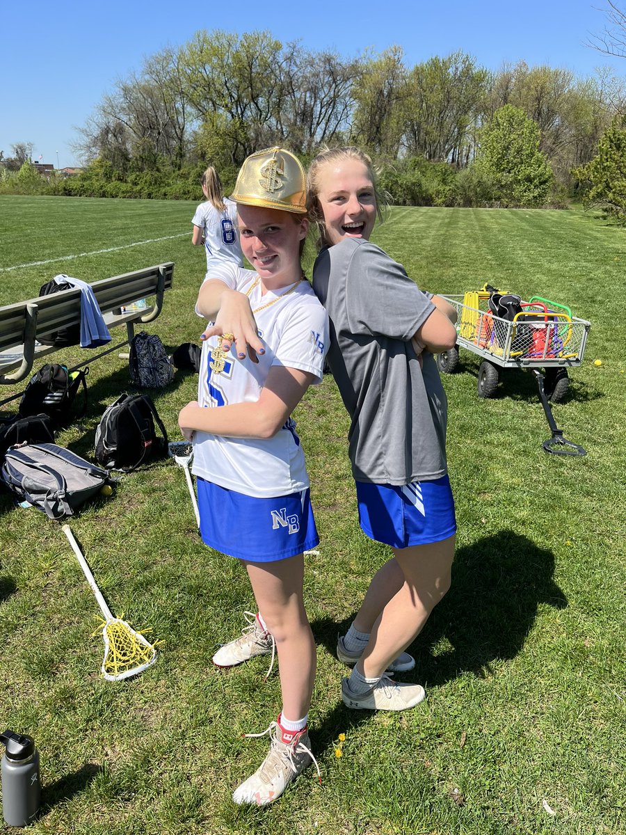 NBGirlsLax's tweet photo. Today we were led by Emma and Surdy on the defensive end, taking a combine total of 5 charges in todays win over New Egypt! 
Huge shoutout to Emma as the 💰 player of the game! 

Peyton earned herself a💰 player of the game as well —ending the day with 10 total saves in goal! https://t.co/tEyx9XG9UQ