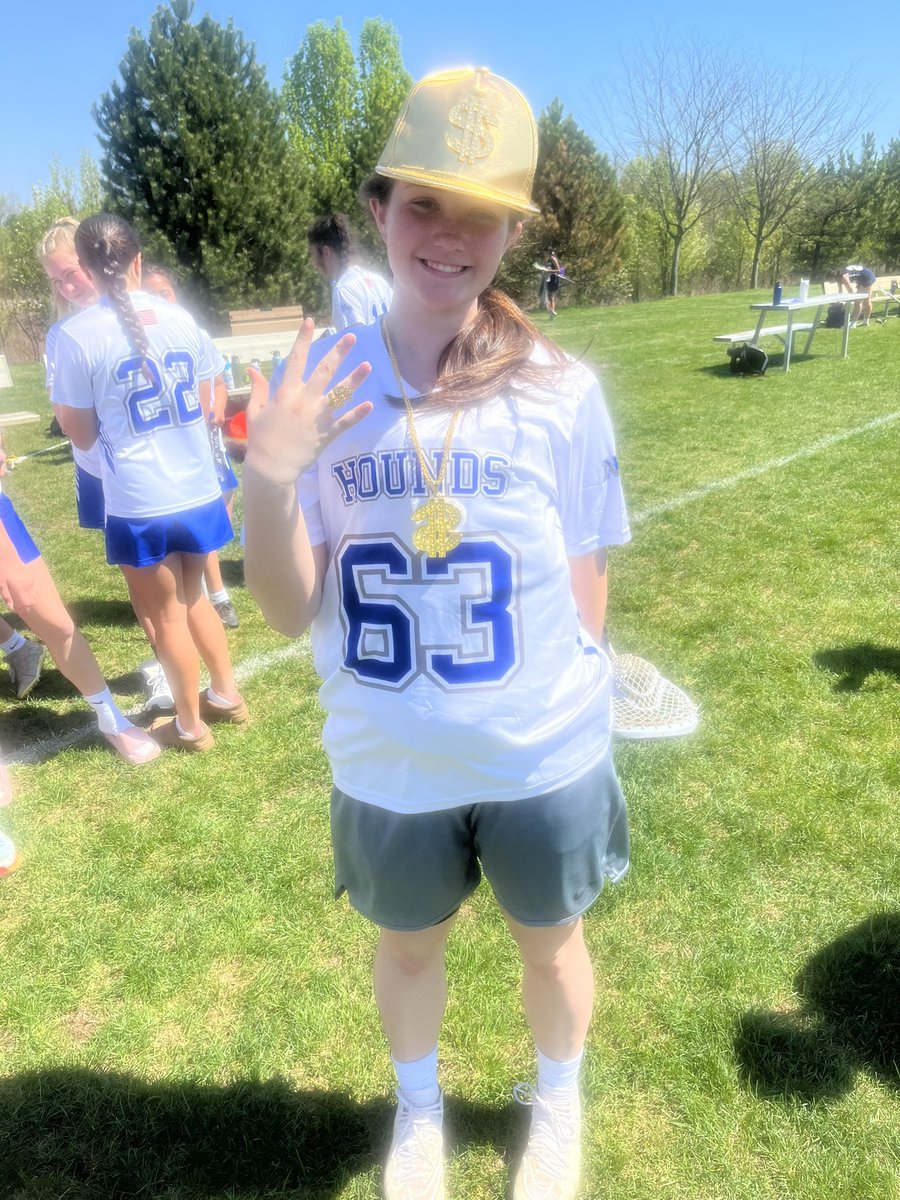 NBGirlsLax's tweet photo. Today we were led by Emma and Surdy on the defensive end, taking a combine total of 5 charges in todays win over New Egypt! 
Huge shoutout to Emma as the 💰 player of the game! 

Peyton earned herself a💰 player of the game as well —ending the day with 10 total saves in goal! https://t.co/tEyx9XG9UQ