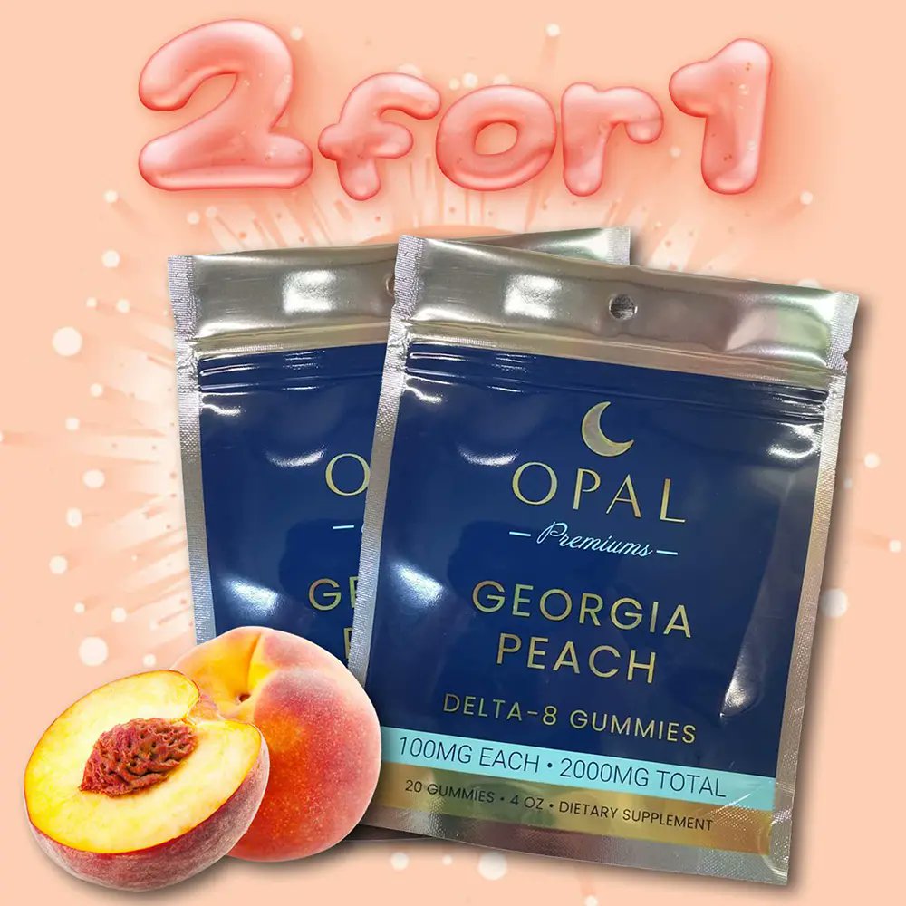 🔥 2 For 1 Sale! - Opal Premiums Georgia Peach Delta-8 THC Gummies 
deltavera.com/product/opal-p…
#Delta8 #delta8thc #DeltaVera