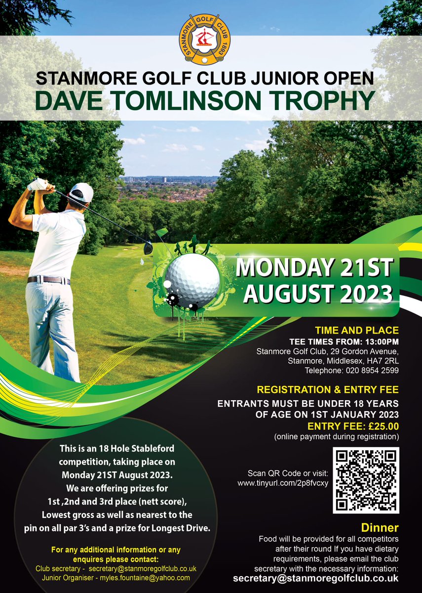 A diary date for Juniors, The Dave Tomlinson Trophy, Monday 21st August <a href="/Middlesex_Golf/">Middlesex Golf</a>