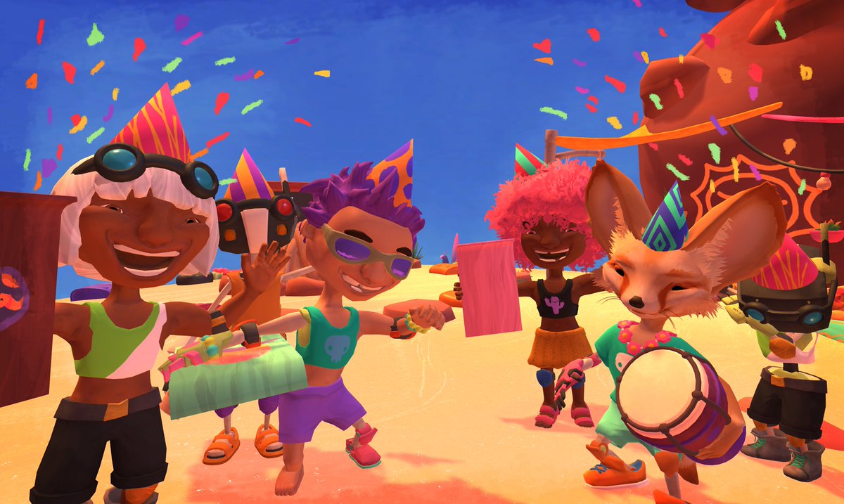 Just wanted to say THANK YOU SO MUCH for such a tray-mendous launch! 

Go and enjoy Tray Racers! with your friends (or make new friends in a public lobby) this evening 🫶

Play now 👇
PC: bit.ly/TrayRacers
Switch: bit.ly/TrayRacers-swi… 

Happy racing! 🥳