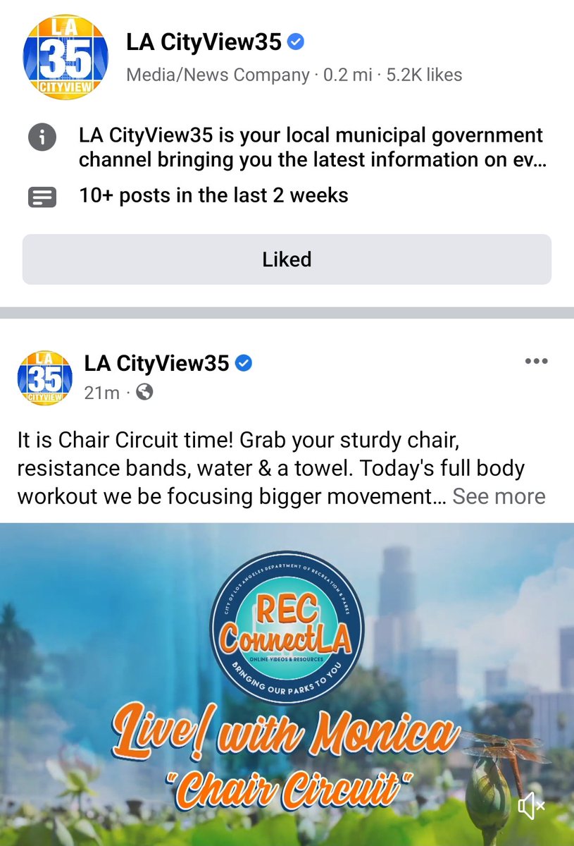 Did you do this morning's workout?

fb.watch/jTVqyGwC_x/

#chaircircuit #lowimpact #gentlefitness #livewithmonica #lacityparks #parkproudla #everythingunderthesun @LACityParks @LACityView35