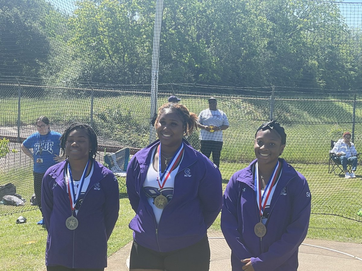 Cain Female Throwers taking first, second, and third at the district meet for discus!  I couldn’t be more proud of these atheletes!  <a href="/KleinCain/">Klein Cain HS</a> <a href="/KleinISDAth/">Klein ISD Athletics</a> <a href="/CainXC_BoysTF/">Klein Cain XC/Boys_Track</a> <a href="/Derek_Koonts/">Derek Koonts</a> <a href="/COACHJCLANCY/">James Clancy</a>
