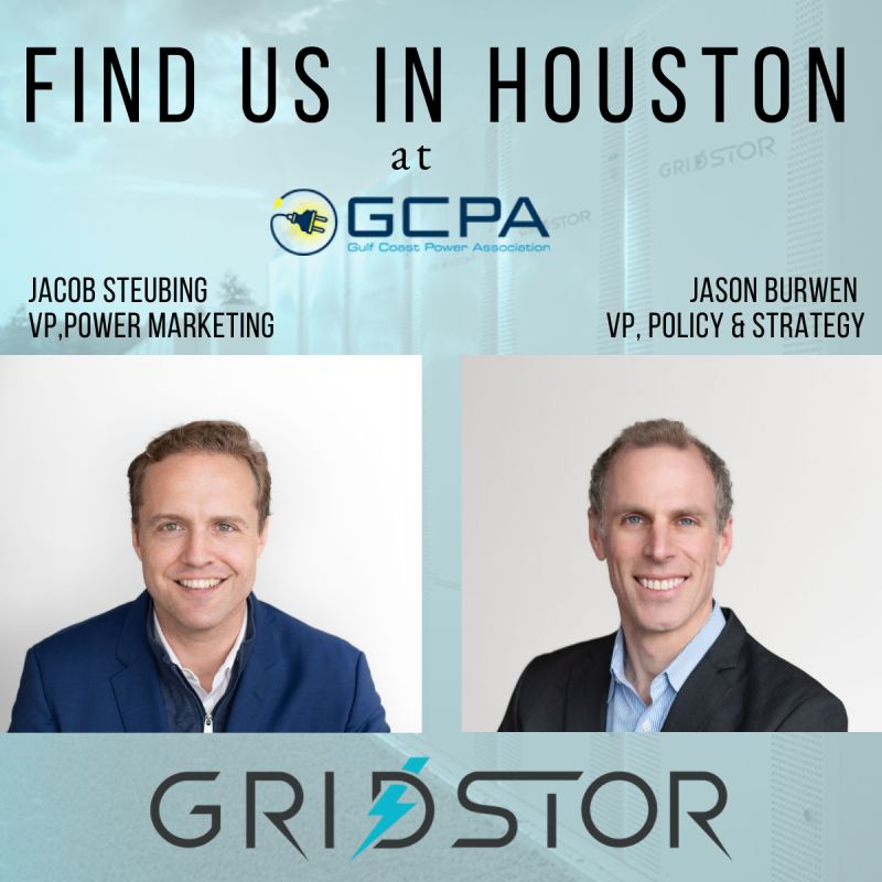Heading to the @GCPAssociation 2023 Spring Conference next week? GridStor will be there--find Jacob Steubing to talk about power marketing or @jburwen to dig into all things policy. #powermarketing #gcpa2023 #policy #energystorage #ercot