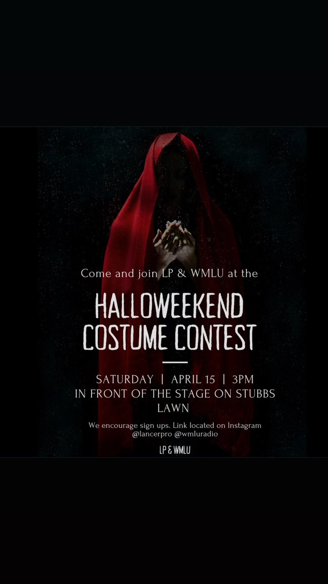 LancerPro's tweet photo. We hope everyone is ready for Halloweekend!! There will be student performers from 12:50pm - 2:50pm!! Next is our Halloween costume contest @3pm 🎃👻 Here are our main performers for the night🎤 https://t.co/d9kQpMMW7m