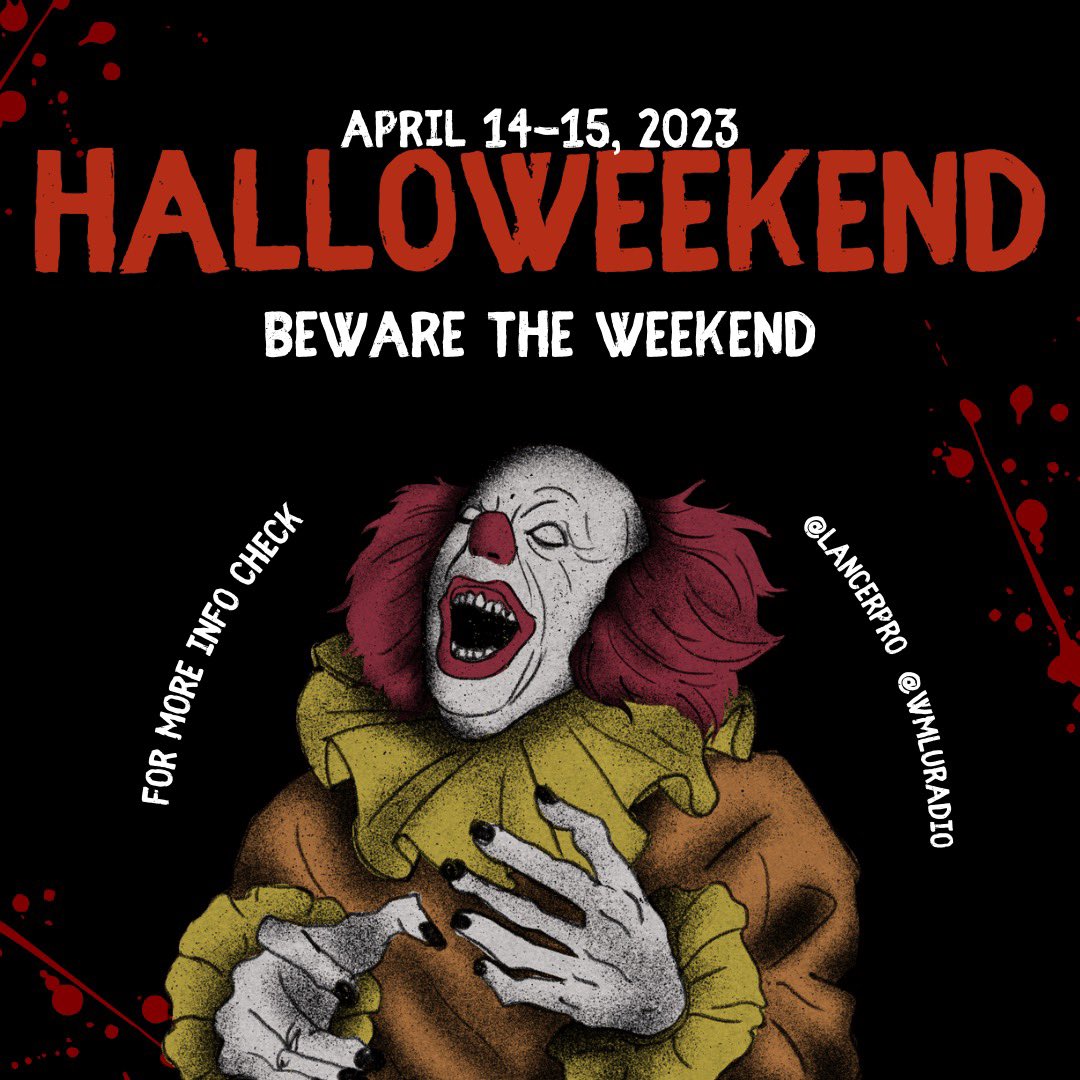 LancerPro's tweet photo. We hope everyone is ready for Halloweekend!! There will be student performers from 12:50pm - 2:50pm!! Next is our Halloween costume contest @3pm 🎃👻 Here are our main performers for the night🎤 https://t.co/d9kQpMMW7m