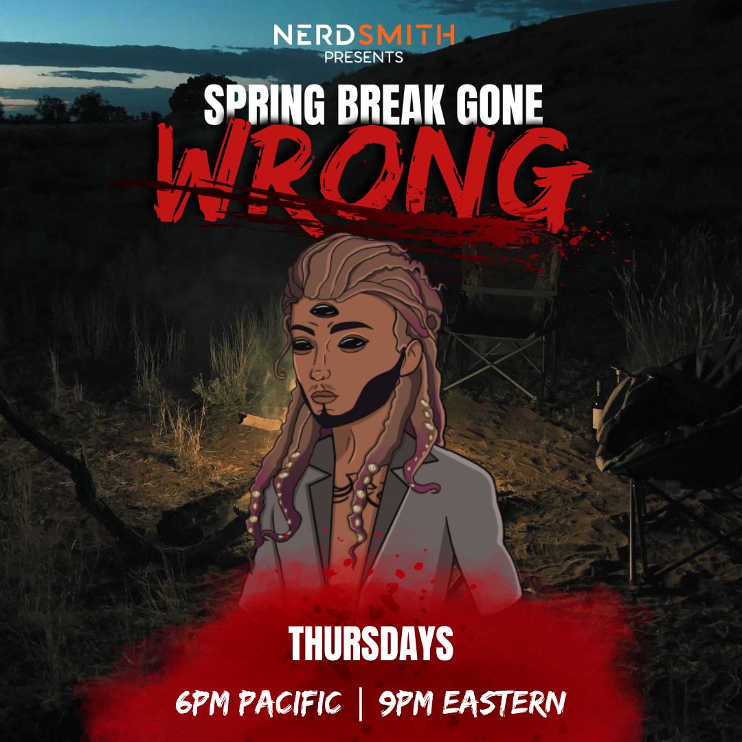 Join us for NS Presents: Spring Break Gone Wrong!

Meet Deimos, played by <a href="/CameronCroone/">マゲ山🌈🗻｜曲山チャンネル🌋</a>
After escaping the cult run by his parents, he has ventured out into the world to find its mysteries and learn to control his power.

📷TONIGHT! 
📷6PM PST | 9PM EST
twitch.tv/wearenerdsmith