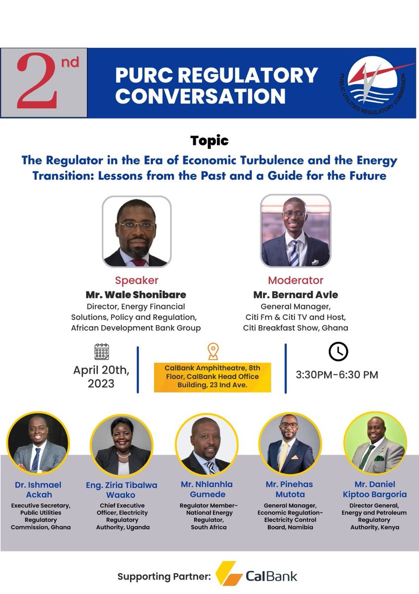PURC_Ghana's tweet photo. Make a date with us and be a part of the 2nd PURC Regulatory Conversation. https://t.co/QBARsAQY5Y